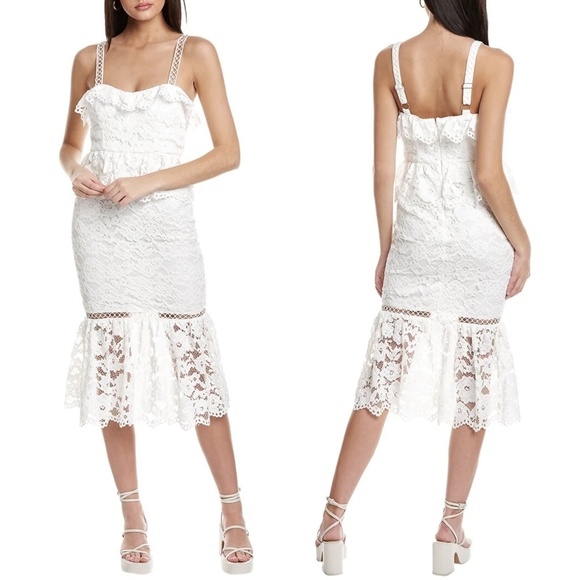 NWT Likely Leigh Lace Midi Dress in White Sz. 12 - Picture 5 of 7